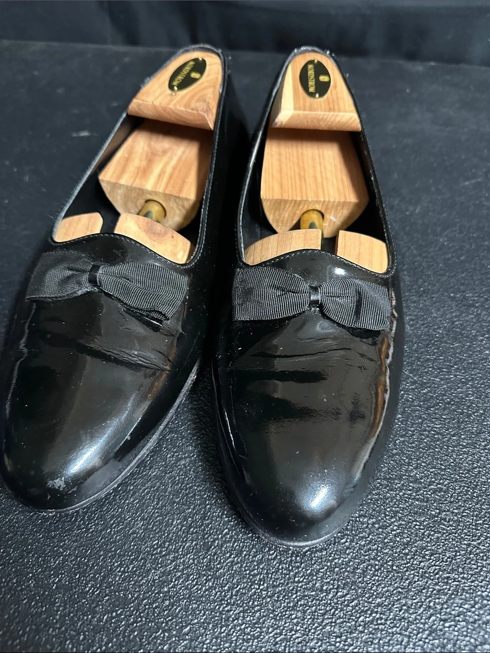 Adolfo Italian Black Patent Dress Loafers 8.5M
